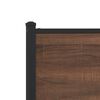 vidaXL Bed Frame Brown oak Steel, engineered wood Twin Bed Frame