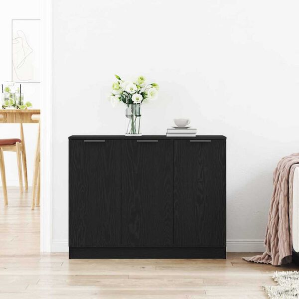 vidaXL Sideboard Black Oak 35.63 x 11.81 x 27.56 in Engineered Wood