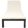 vidaXL Sunlounger Black PE rattan Standard Removable Covers