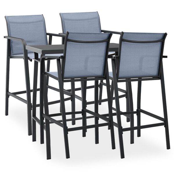 vidaXL Garden Bar Set Black, Dark Gray, Light Gray