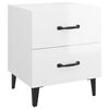 vidaXL Bedside Cabinet Set of 2 High gloss white Engineered wood, metal