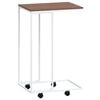 vidaXL Side Table White and Brown Engineered wood, iron Small Portable
