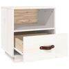 vidaXL Bedside Cabinet White Solid pine wood, faux leather (handle)