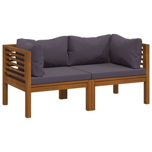 vidaXL Garden Lounge Set Dark grey, Natural wood