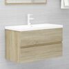 vidaXL Bathroom Furniture Set Sonoma oak Sonoma oak engineered wood, ceramic