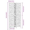 vidaXL Room Divider 3 Panels Black Solid Wood Paulownia