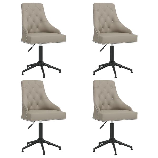 vidaXL Swivel Dining Chairs 4 pcs Light Gray Velvet