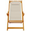 vidaXL Folding Beach Chair Taupe Acacia Wood Medium Foldable