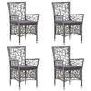 vidaXL 5 Piece Patio Dining Set Gray