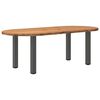 vidaXL Dining Table Light Brown Solid Oak Wood, Powder-Coated Steel Large