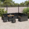 vidaXL Garden Sofa Set with Pillow 12 pcs Black Synthetic: Poly Rattan