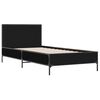 vidaXL Bed Frame Black Engineered wood, metal Single Modern Bed Frame