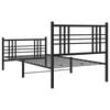 vidaXL Bed Frame Black Steel Twin Bed Frame Rectangular Traditional