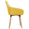 vidaXL Dining Chair Set of 2 Yellow Fabric and solid wood Standard