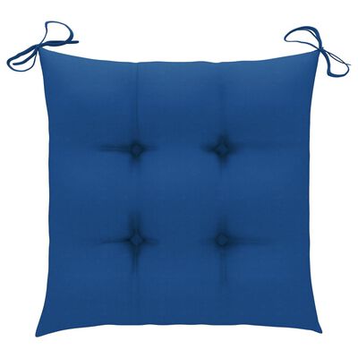 vidaXL Chair Cushions 4 pcs Blue 15.7"x15.7"x2.8" Fabric