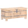 vidaXL Chest White with natural wood grain Solid acacia wood Medium