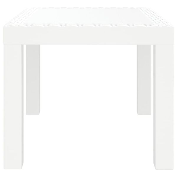 vidaXL Garden Table White Polypropylene (PP) Medium Durable