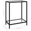 vidaXL Console Table Clear and Black Tempered Glass, Powder-Coated Steel
