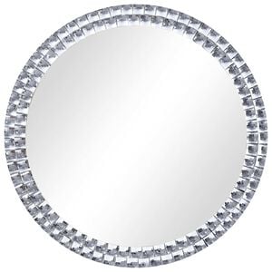 vidaXL Wall Mirror Silver Tempered glass, Acrylic crystal 15.7 in diameter