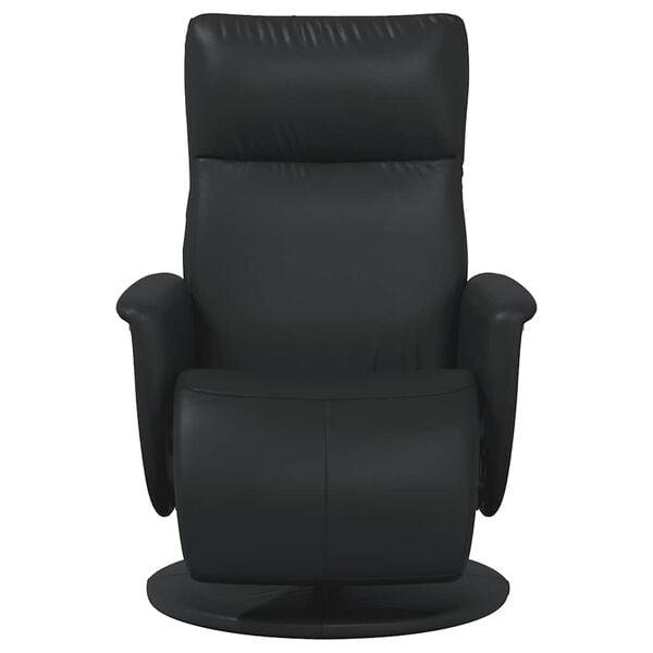 vidaXL Recliner Chair with Footrest Black Faux Leather