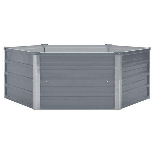 vidaXL Raised Garden Bed Grey Galvanized Steel 50.8x50.8x18.1 in