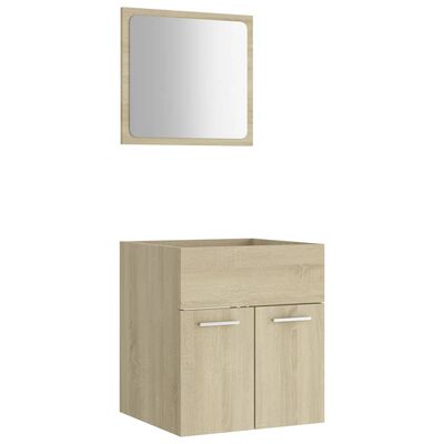 vidaXL 2 Piece Bathroom Furniture Set Sonoma Oak Engineered Wood