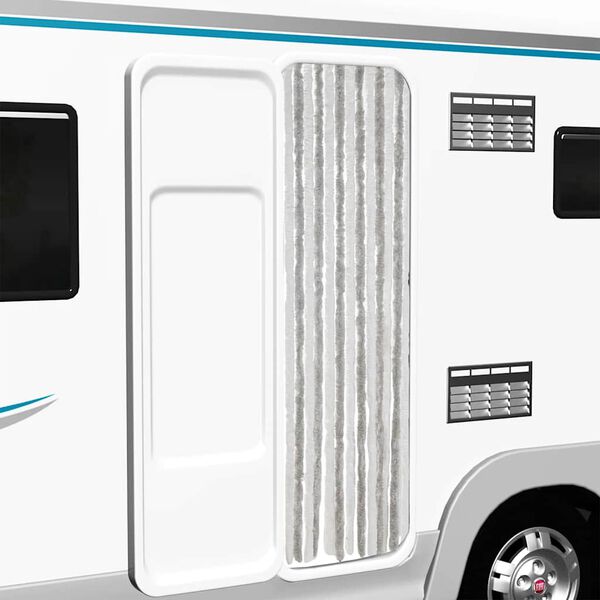 vidaXL Fly Curtain Light Grey and White 22.0x72.8" Chenille