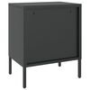 vidaXL Nightstand Set of 2 Black Powder-coated steel, fluted glass