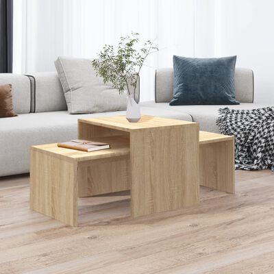 vidaXL Coffee Table Set Sonoma Oak 39.4"x18.9"x15.7" Engineered Wood