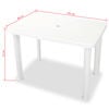 vidaXL Outdoor Table And Chair White Plastic Medium Foldable