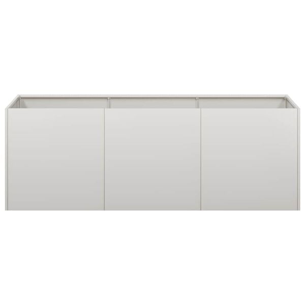 vidaXL Planter Silver Stainless Steel Large Decorative Inlays Planter