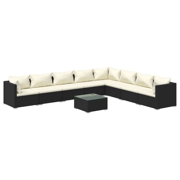 vidaXL Garden Lounge Set Black