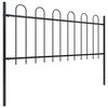 vidaXL Garden Fence with Hoop Top Steel 351.3"x31.5" Black