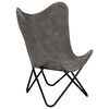 vidaXL Butterfly Chair Anthracite Canvas and Powder-Coated Steel Standard