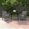 vidaXL Garden Dining Set Grey PE Rattan Medium Durable