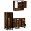 vidaXL Bathroom Furniture Set Smoked Oak Engineered wood, metal, glass