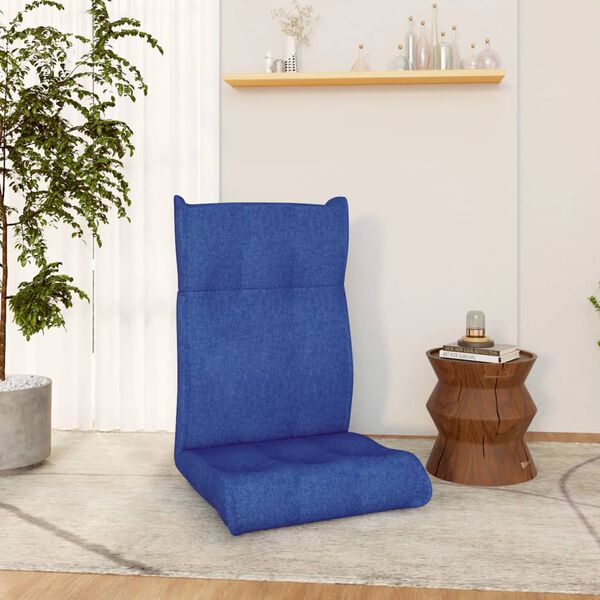 vidaXL Floor Chair Blue Fabric (100% polyester), metal Compact Foldable