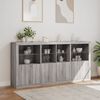 vidaXL Sideboard with LED Lights Gray Sonoma 79.5"x14.6"x39.4"