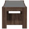 vidaXL Coffee Table Brown Oak Engineered Wood, Glass Medium Coffee Table