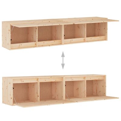 vidaXL Wall Cabinets 2 pcs 31.5"x11.8"x13.8" Solid Wood Pine