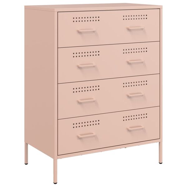 vidaXL Sideboard Pink Steel 26.8x15.4x35.0 in Sideboard Rectangular