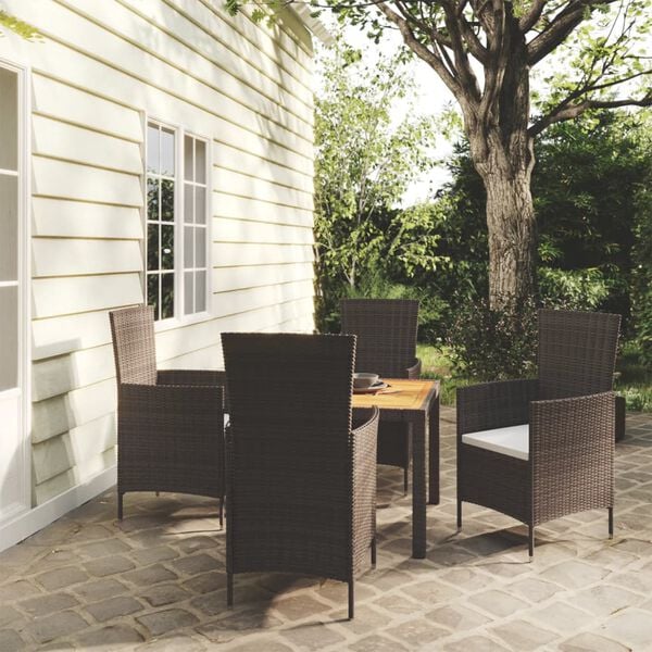 vidaXL Outdoor Dining Set Black