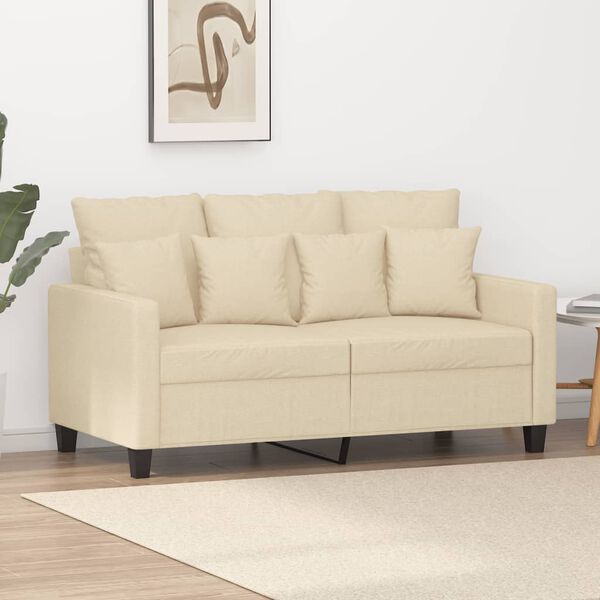 vidaXL 2-seater Sofa Cream Fabric (100% polyester), metal, textilene
