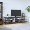 vidaXL TV Cabinet Smoked Oak 78.7x11.8x19.7" Engineered Wood and Metal