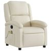 vidaXL Massage Recliner Chair Cream Faux Leather, Metal, Plywood Standard