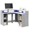 vidaXL Desk Grey Sonoma Engineered Wood Compact Desk Rectangular