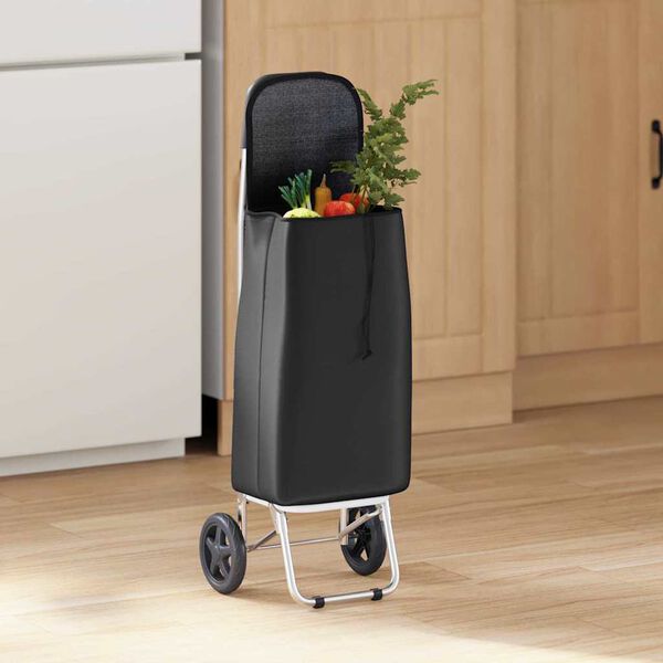 vidaXL Shopping Trolley Folding Black 35 x 28 x 92 cm Oxford Fabric