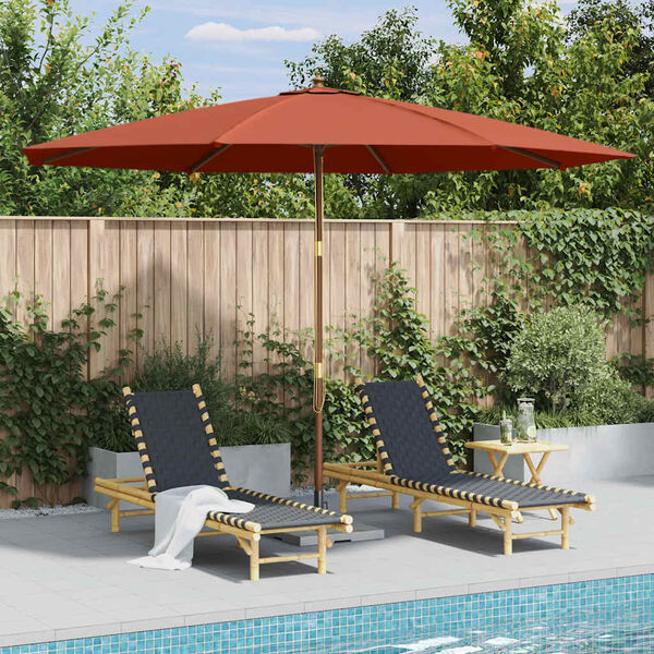 vidaXL Garden Parasol Terracotta Polyester Large UV-resistant materials