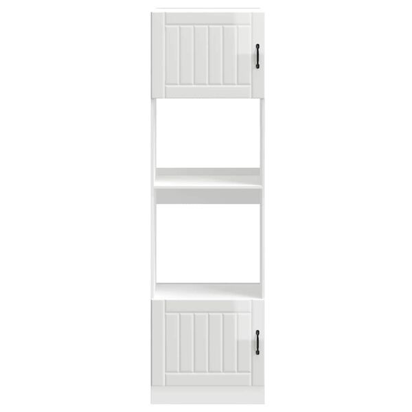 vidaXL Oven Cabinet Set of 2 Gloss White Engineered wood Compact