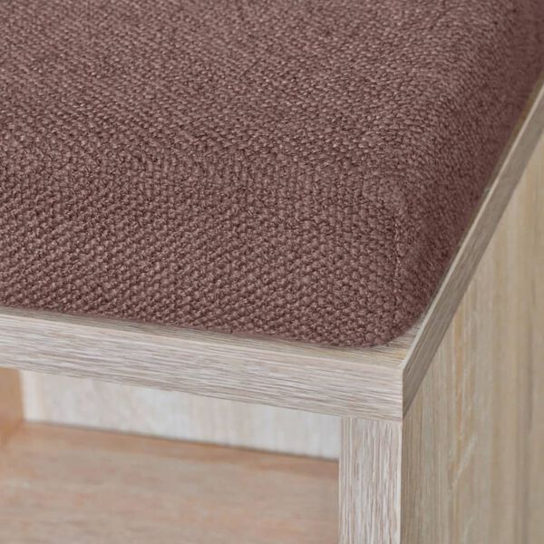 vidaXL Shoe Bench Oak, Brown Melamine-faced Engineered wood, Cotton, Linen